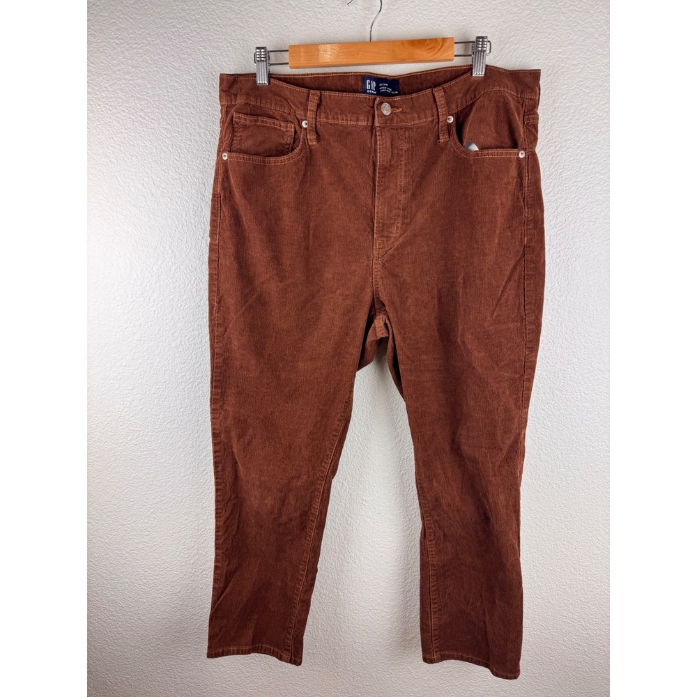 GAP 18 34R High Rise Vintage Slim Corduroy Pants Brown 90s Retro